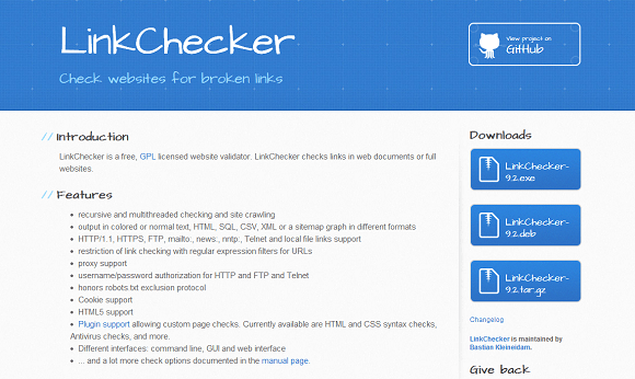 LinkCheckerダウンロードサイト