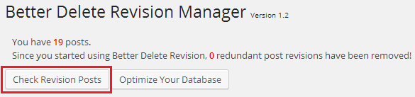 Better Delete Revision Manager画面