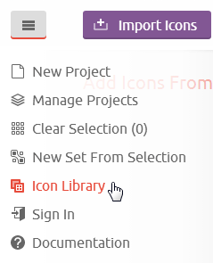Icon Library メニュー